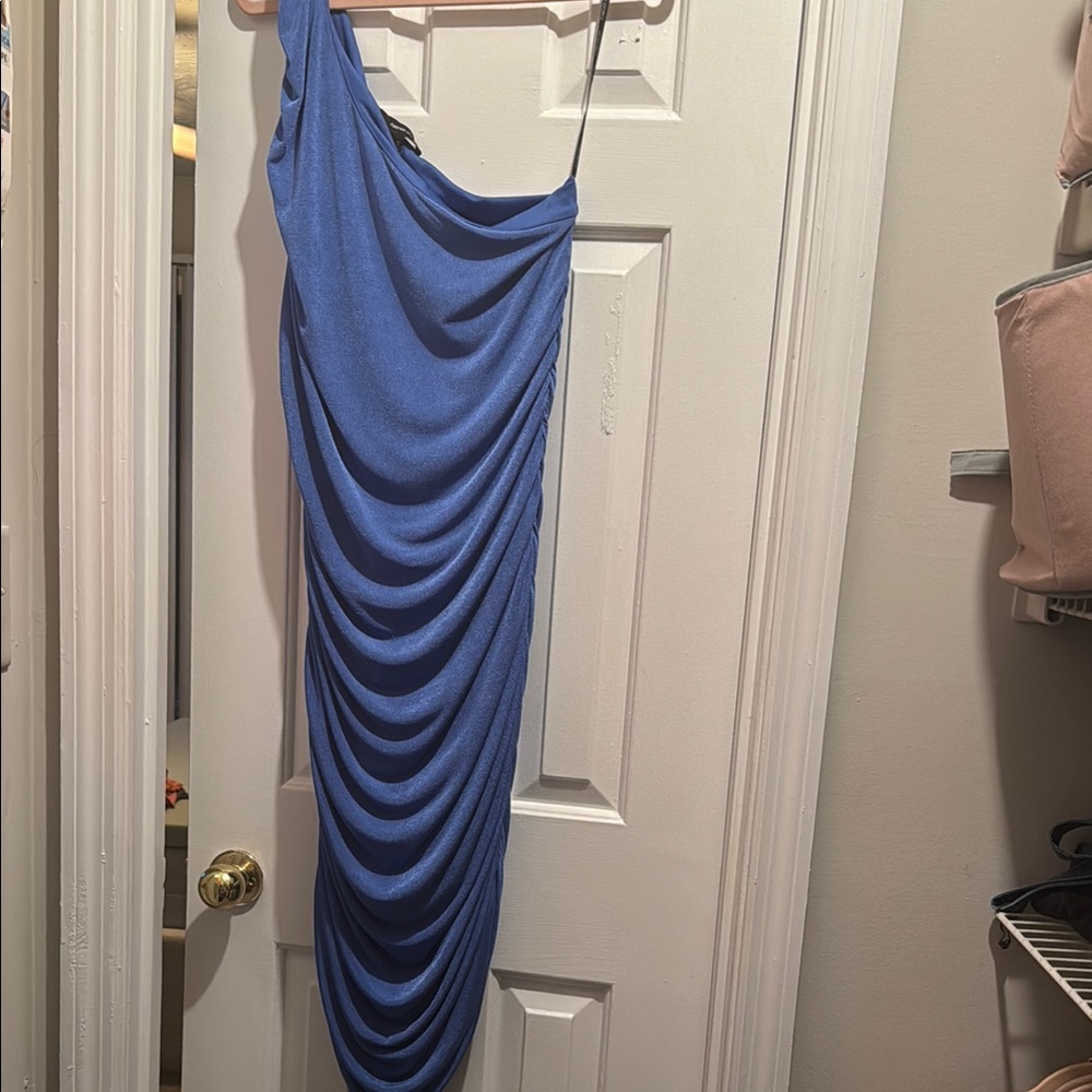 Forever 21 Blue One Shoulder Dress
